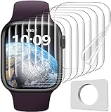 Uyiton 8Pack for Apple Watch Series 9/8/7 Screen Protector 45mm, Military-Grade Replacement TPU Film [Not Glass] iWatch Protector Anti Scratch Fingerprint Non-Bubble High Touch Screen Protection Clear