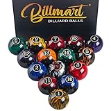 Billmart Premium Billiard Balls Pool Table Accessories 2-1/4' Regulation Size 16 Pool Balls Billiard Set