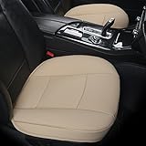 EDEALYN Ultra-Luxury PU Leather Car Seat Protection Cover Car Seat Cover for Most Four-Door Sedan&SUV,Single Seat Cover Without Backrest 1PCS (W 20.8× D 21× T 0.2inch) (3D-Beige-tan