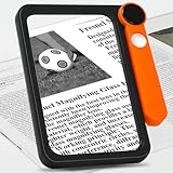 30X 5X Large Magnifying Glass for Reading Full Book Page Magnifying Glass Folding Handheld Magnifier for Seniors Reading Newspaper, Maps Great Gift for Low Visions Orange