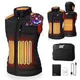 COREEDGE Heated Vest for Women with Detachable Heated Hood, Black Electric Vest for Women with Battery Kit