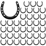 Shimeyao 40 Pieces Cast Iron Horseshoe Bulk 4.5 x 4.3 Inch Horseshoes for Adults Wall Hung Good Luck Handmade Decorations Horse Theme Party Wedding Birthday Supplies (Black)