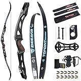 66/68/70 Inch ILF Recurve Bow for Adult Youth Teens,18-44lbs,Takedown Recurve for Athletic Competition,Olympic Recurve Bow,ILF Bow Riser/Limbs,Right Handed(68inch-32lbs,Black)