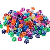 Sclorey Fruit Butterfly Evil Eye Beads 10mm Polymer Clay Color Mixed DIY Flower Heart-Shaped Beads for Necklace Bracelet Jewelry Handmade Making Accessories-100pcs Flowers