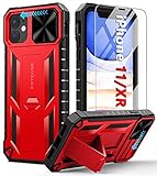 FNTCASE for iPhone 11/XR Phone Case: Rugged Shockproof Protective Cases for Apple iPhone 11 & XR Phone 6.1 inch | Military Grade Drop Proof Protection Cell Phone Mobile Cover with Kickstand & Slide