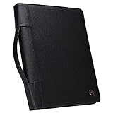 Case-it Executive Zippered Padfolio with Removable 3-Ring Binder and Letter Size Writing Pad, Black (PAD-40)