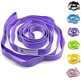 Stretching Strap Yoga Strap with Loops, Stretch Straps for Physical Therapy, Non-Elastic Exercise Strap for Pilates, Dance and Gymnastics with Workout Guide (Purple)