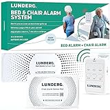 Lunderg Bed Alarm & Chair Alarm System - Wireless Bed Sensor Pad (10” x 30”), Chair Sensor Pad & Pager - Chair & Bed Alarms and Fall Prevention for Elderly and Dementia Patients - Full Caregiver Set