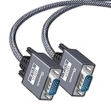 Ruaeoda VGA Cable,VGA to VGA Cable 6 ft, Nylon Braided 15 pin 1080P Full HD Computer Monitor Cable Male to Male VGA Cord for PC Laptop TV Projector