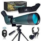 CREATIVE XP Spotting Scopes - 20x60 80mm ED Spotter Scope for Hunting, Target Shooting, Bird Watching, Astronomy - IP67 Waterproof Spotting Scope w/Photo Clicker, Tripod & Phone Adapter, Green