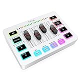 FIFINE Audio Mixer, Gaming Streaming PC Mixer with Slider Fader, XLR Microphone Interface, Monitoring, for Video/Game Voice/Podcast Recording-AmpliGame SC3W