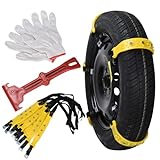 Boulder Tools Adjustable Anti-Slip Tire Chains for Car, Truck, SUVs - Compatible for (7.2-11.6 inch) Tires, Easy Install and Removal, Optimal Traction, Noise Reduction, Alloy Steel Design