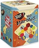 Neato! Classics 160 Marbles In A Tin Box - Retro Nostalgia Glass Shooter, Marble Games Are Timeless Play For Kids - Boys & Girls