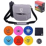 CROWN ME Disc Golf Set, Disc Golf Starter Set,Includes 1pc Bag with Water Bottle Pocket and Accessory Pocket, 2pcs Drivers, 2pcs Mid-Ranges, 2pcs Putters, 1pc Mini Disc Marker and 1pc Towel