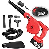 Cordless Leaf Blower, 2-in-1 Electric Blowers & Vacuum, 21V Battery Operated Leaf Blower. Variable Speed Up to 170CFM, Clearing Dust & Small Trash, Car, Computer Host, Snow Blowing(Battery Included)