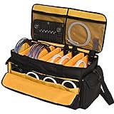 Large DJ Equipment Gig Bag Cable File Organizer Bag with Detachable Dividers and Padded Bottom,Travel Music Bag for Professional DJ Gear,Sound Equipment, Musical Instrument and Accessories