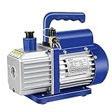 ZENY 3,5CFM Single-Stage 5 Pa Rotary Vane Economy Vacuum Pump 3 CFM 1/4HP Air Conditioner Refrigerant HVAC Air Tool R410a 1/4' Flare Inlet Port, Blue