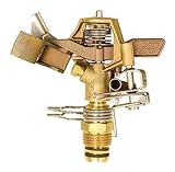 Rain Bird 25PJDAC Brass Impact Sprinkler, Adjustable 20° - 360° Pattern, 20' - 41' Spray Distance
