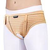 Velpeau Hernia Belt Truss for Men and Women - Hernia Support Brace for Single/Double Inguinal or Sports Hernia, 2 Removable Compression Pads & Adjustable Groin Straps(Beige, Medium)