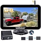 Solar Wireless Backup Camera HD 1080P Rechargeable System 5'' Monitor 3 Mins Installation for Car Truck Camper Small RV Hitch Rear View Camera LeeKooLuu LK14