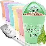 KOYAIRE Snack Size Ice Cream Containers for Homemade Ice Cream (6 oz. Each, 6 Pack) Airtight Food Storage Containers with Lids - Snack Containers for Adults Kids - Mini Freezer Cups - Portion Control