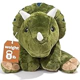 Brease Stuffed Animal, Green Dinosaur Plush Toy 5-lbs, Calming Toy for Kids and Adults, Cute Plushie for Girls and Boys, Huggable Toy Animal for Enhanced Comfort and Relaxation