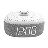 DreamCaster by Sharp Sound Machine Alarm Clock with Bluetooth Speaker, 6 High Fidelity Sleep Machine Soundtracks – White Noise Machine for Baby, Adults, Home and Office – White LED