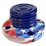PoolCandy Inflatable Stars & Stripes Floating Drink Cooler for Pools, Indoors or Outdoors. Easy to use, inflates in Minutes Perfect for Any Occasion.