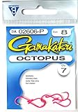 Gamakatsu 02608-P Octopus Loose Hook (7 Pack), Size 4, Pink