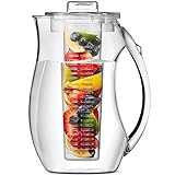 Water Infuser Pitcher – Fruit Infuser Water Pitcher By Home Essentials & Beyond – Shatterproof Acrylic Pitcher – Elegant Durable Design – Ideal for Iced Tea, Fruit Infused Water and Juice (93 oz)