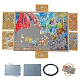 HAHA KID Puzzle Board 2000 Pieces with Cover，Rotating Wooden Jigsaw Puzzle Table, Extra Large Puzzle Board for Adults and Children，2000 Pieces Puzzle Board with 6 Drawers and Puzzle Mat(40'' x 30')…