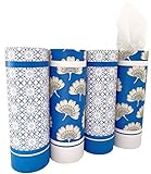 Car Tissue Holder with Facial Tissue Bulk - 4 PK TissueTube, Travel Tissues Travel Size, Perfect Fit for Car Cup Holder, Car Tissue Box, Round Container Car Tissues