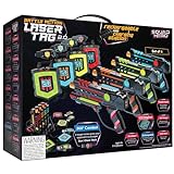 Squad Hero Rechargeable Laser Tag 360° Sensors + LCDs - Set of 4 - Gift Ideas for Kids Teens and Adults Boys & Girls Family Fun - Cool Teenage Lazer Group Activity - Teen Gifts Ages 8+ Year Old Boy