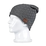 BearsFire Wireless Music Beanie Hat with Bluetooth Headphones Speaker Mic Winter Warm Skull Running Knit Cap for Men Women Dark Gray