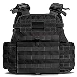 Tacticon Fully Adjustable Tactical Vest | Combat Veteran Owned Company |Breathable 3D Mesh Liner (Tactical Black)