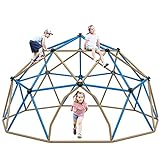Merax 12FT Climbing Dome, Outdoor Dome Climber for Kids 3-10 Supporting 1000 lbs, Easy Assembly Playground Jungle Gym Backyard Play Equipment (12FT Blue Climbing Dome)