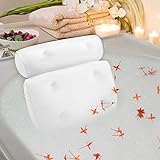 AOSYCO Bath Pillow for Head Neck Back Shoulders Support, Bathtub Pillow for Soaking Tub, Straight Back Tub, Fits All Luxury Tub Types, Adults Home Spa Headrest Pillows in Bathroom or Outdoor Hot Tub