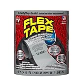 Flex Tape, 4 in x 5 ft, Gray, Original Thick Flexible Rubberized Waterproof Tape - Seal and Patch Leaks, Works Underwater, Indoor Outdoor Projects - Home RV Roof Plumbing and Pool Repairs