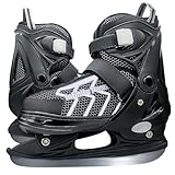 Nattork Adjustable Ice Skate,Soft Padding and Reinforced Ankle Support Ice Skate,Black,S