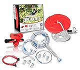 slackers 90 ft Eagle Series Zipline - Kids Zip line Kit with Safety Zipspring Brake System - Great Zipline Kit for Kids and Teens - Recommended Ages 7+