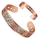 Cigmag 9X Copper Bracelet for Men Copper Magnetic Bracelet Ultra Strength Magnets Tree of Life Raven Pattern Adjustable 100% Solid Pure Copper Bracelet Cuff Bangle with Jewelry Gift Box for Valentine