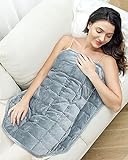 Cottonblue Weighted Lap Blanket 7lbs, Cozy Luxury Crystal Velvet Weighted Blanket for Adults, Small Weighted Blanket for Relaxation, Sleeping, Travel, Grey, 29' x 24'