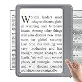 NZQXJXZ Large 5X Full Book Page Magnifying Glass for Reading Viewing Area Magnifier Lightweight Handheld Magnifier for Small Prints Seniors and Low Eyesight Person Gray
