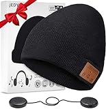 ZRUHIG Bluetooth Beanie,Stereo Knit Music Hat with Bluetooth V5.0 Wireless Hats Headphone Upgraded Unisex Knit Bluetooth Beanie Suitable for Outdoor Sports,GIF Black