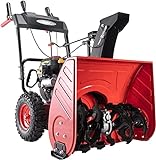 PowerSmart Snow Blower Gas Powered 24 Inch 2-Stage 212cc Engine with Electric Start, LED Headlight, Self Propelled Snowblower PS24