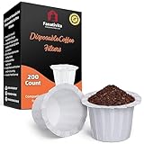 200 Count Fanativita K Cup Coffee Filters Disposable for Keurig Single Cup, Compatible with All Reusable K Cups (White)