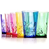 SCANDINOVIA - 19oz Unbreakable Premium Drinking Glasses Set of 6 - Super Grade Acrylic Plastic - Perfect for Gifts - Dishwasher Safe - Stackable - Drinkware Cups Reusable Water Tumbler