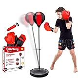 Punching Bag for Kids, Kids Boxing with Stand, 3 4 5 6 7 8 9 10 Years Old Adjustable Bag, Equipment Gloves, Set as Boys & Girls Toys Gifts