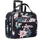EMPSIGN Rolling Laptop Bag Rolling Briefcase for Women Roller Bag for 15.6 Inch Laptop Briefcase on Wheels with RFID Pockets Water-Proof Overnight Bags with Wheels