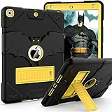 YIMIKOL Kids Case for iPad 9th Generation/iPad 8th Generation/iPad 7th Generation, iPad 10.2 inch Case 2021/2020/2019, Heavy Duty Shockproof Rugged Protective 10.2' Cover for Boys Girls (Black+Gold)
